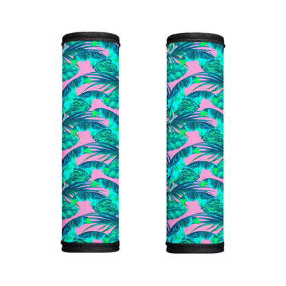 Pink Teal Tropical Leaf Pattern Print Handle Covers