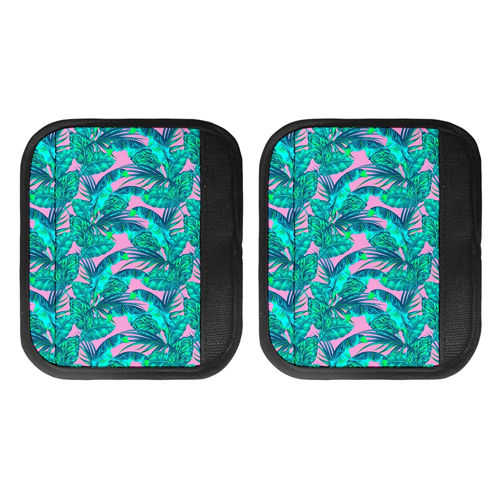 Pink Teal Tropical Leaf Pattern Print Handle Covers