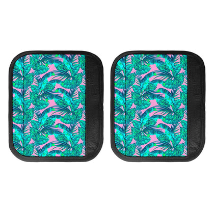 Pink Teal Tropical Leaf Pattern Print Handle Covers