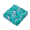 Pink Teal Tropical Leaf Pattern Print Outdoor Seat Cushion Cover