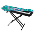 Pink Teal Tropical Leaf Pattern Print Piano Keyboard Cover
