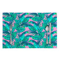Pink Teal Tropical Leaf Pattern Print Placemat