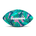 Pink Teal Tropical Leaf Pattern Print Rugby Ball