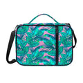 Pink Teal Tropical Leaf Pattern Print Shoulder Strap Bible Bag