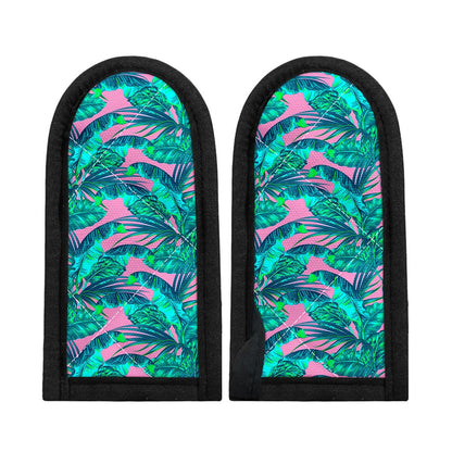 Pink Teal Tropical Leaf Pattern Print Skillet Handle Cover