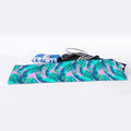 Pink Teal Tropical Leaf Pattern Print Sports Towel