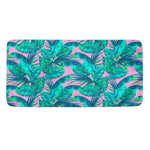 Pink Teal Tropical Leaf Pattern Print Towel