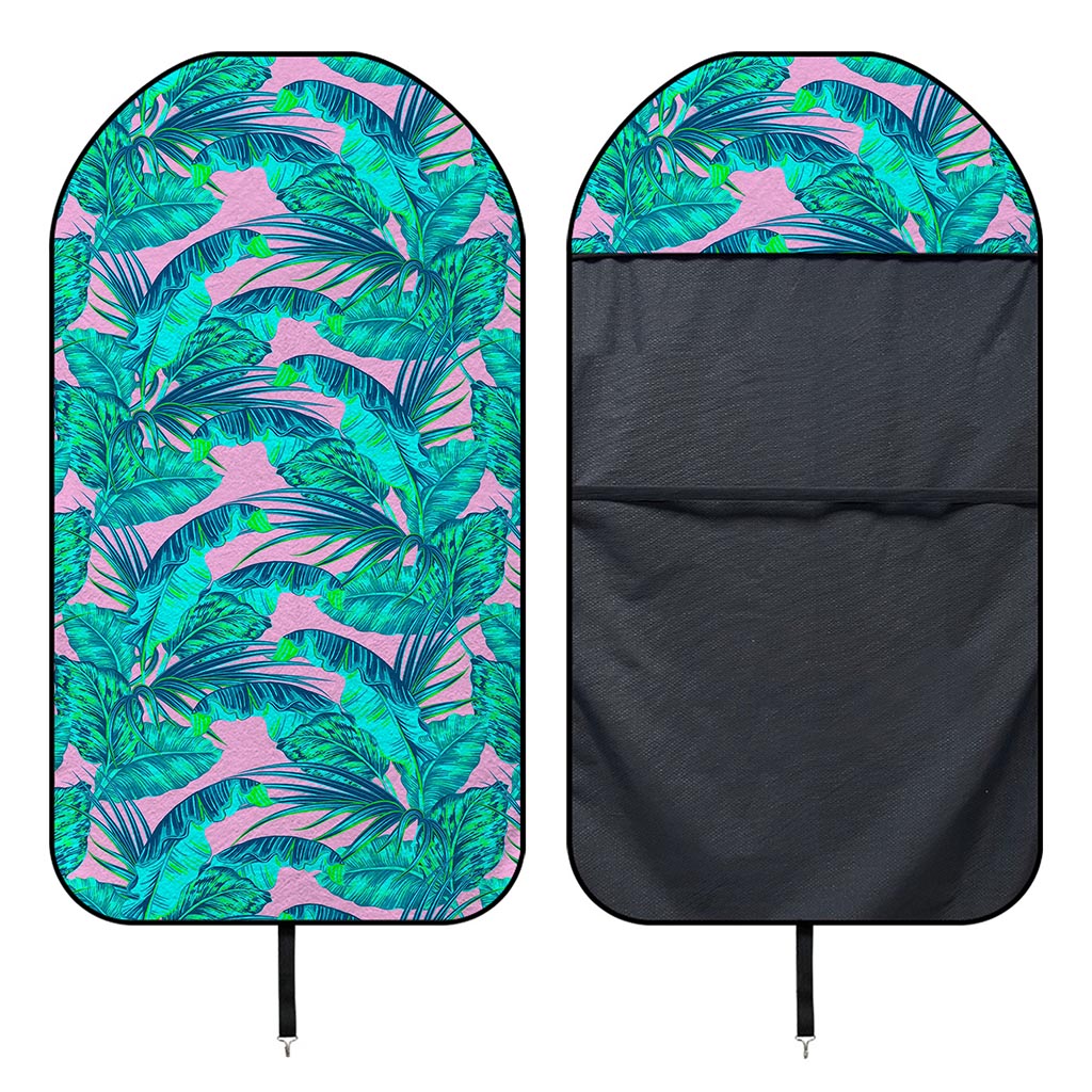 Pink Teal Tropical Leaf Pattern Print Waterproof Car Seat Cover