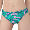 Pink Teal Tropical Leaf Pattern Print Women's Panties