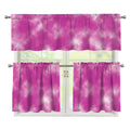 Pink Tie Dye Print 3 Piece Kitchen Curtains