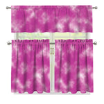 Pink Tie Dye Print 3 Piece Kitchen Curtains