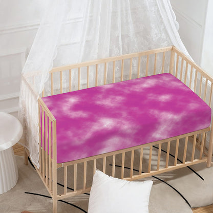 Pink Tie Dye Print Baby Crib Sheet