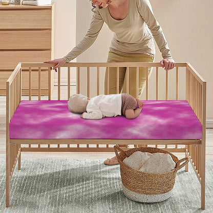 Pink Tie Dye Print Baby Crib Sheet