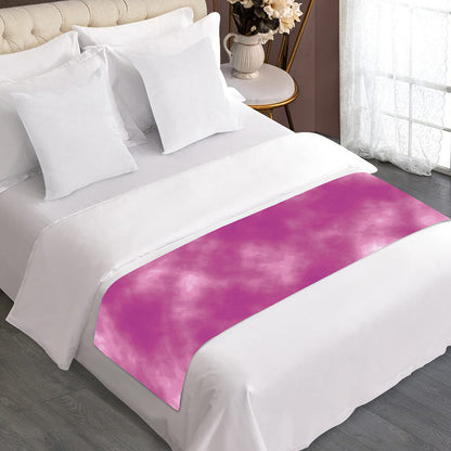 Pink Tie Dye Print Bed Runner