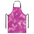 Pink Tie Dye Print Bib Apron With Pocket