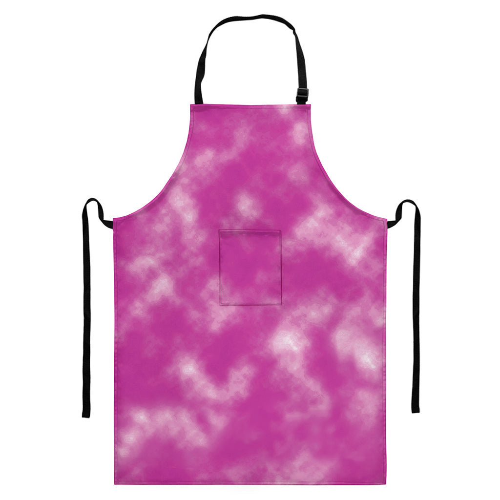 Pink Tie Dye Print Bib Apron With Pocket