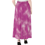 Pink Tie Dye Print Chiffon Maxi Skirt
