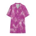 Pink Tie Dye Print Cotton Hawaiian Shirt