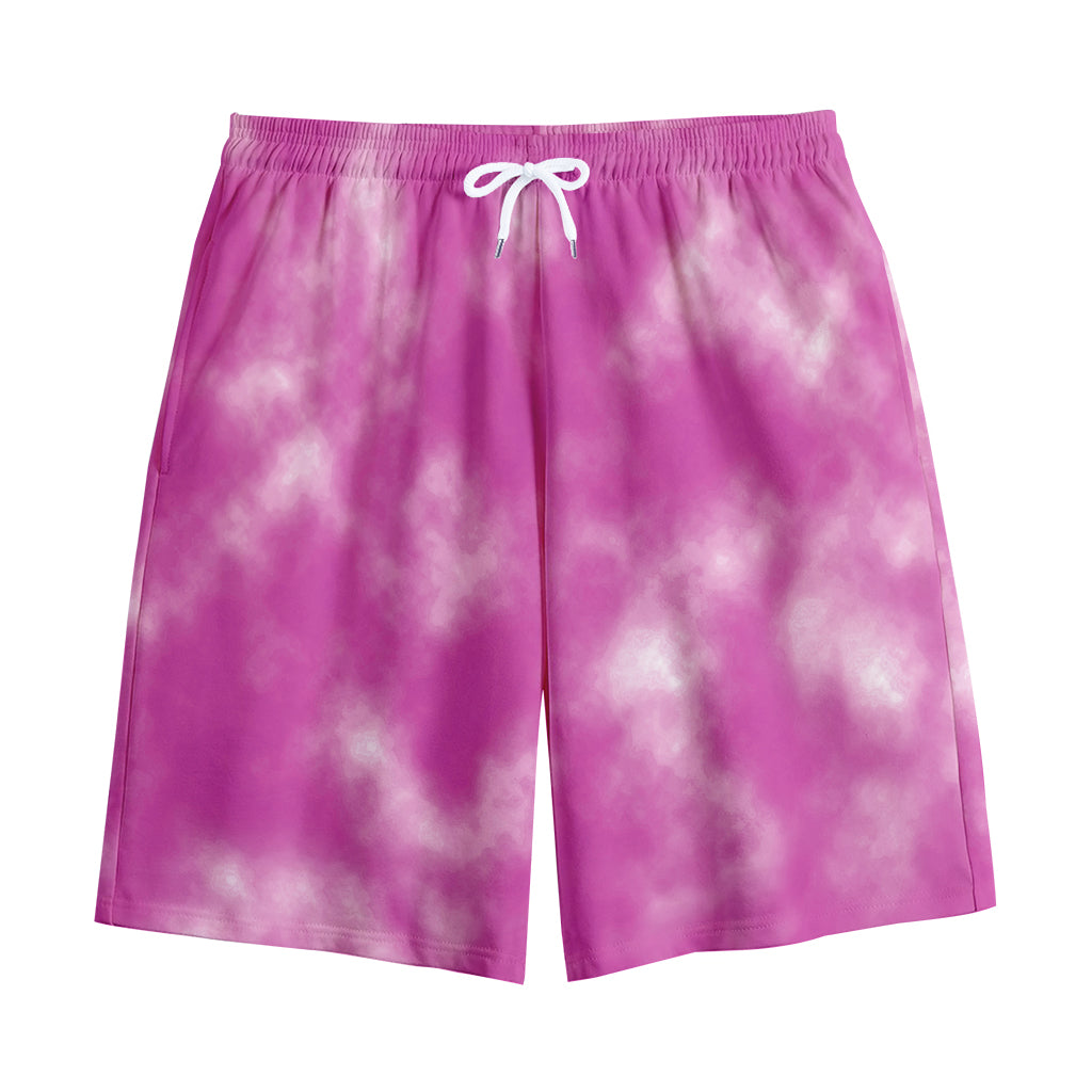 Pink Tie Dye Print Cotton Shorts