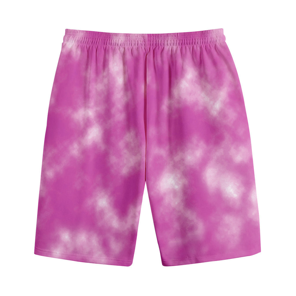 Pink Tie Dye Print Cotton Shorts
