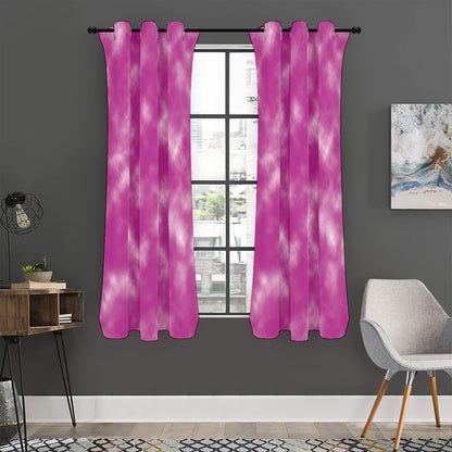 Pink Tie Dye Print Curtain