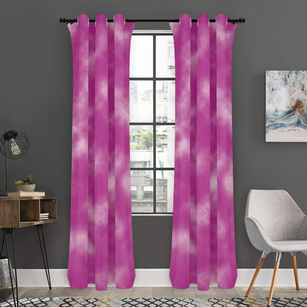 Pink Tie Dye Print Curtain