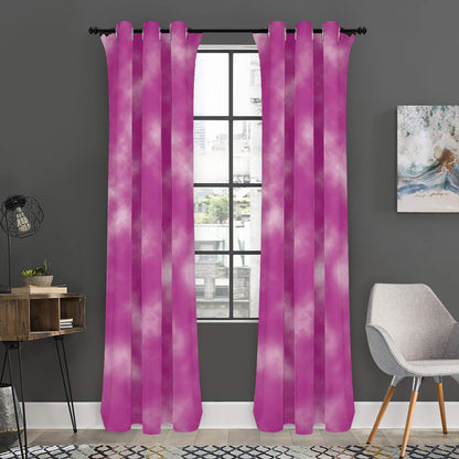 Pink Tie Dye Print Curtain