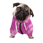 Pink Tie Dye Print Dog Zip Up Hoodie