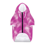 Pink Tie Dye Print Dog Zip Up Hoodie