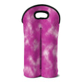 Pink Tie Dye Print Double Neoprene Wine Tote