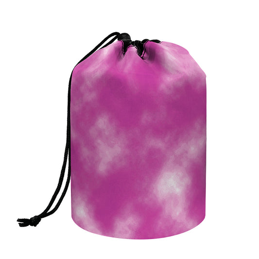 Pink Tie Dye Print Drawstring Makeup Bag