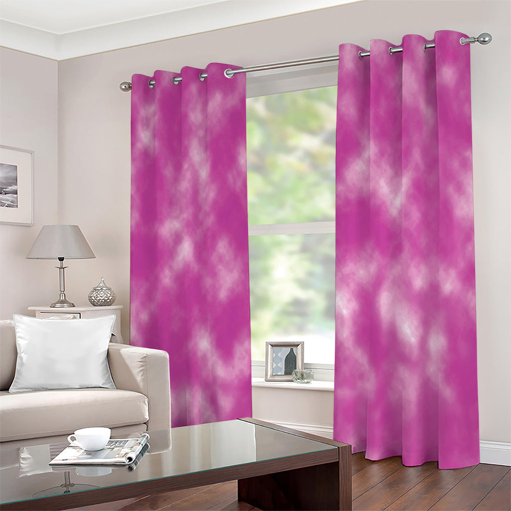 Pink Tie Dye Print Extra Wide Grommet Curtains