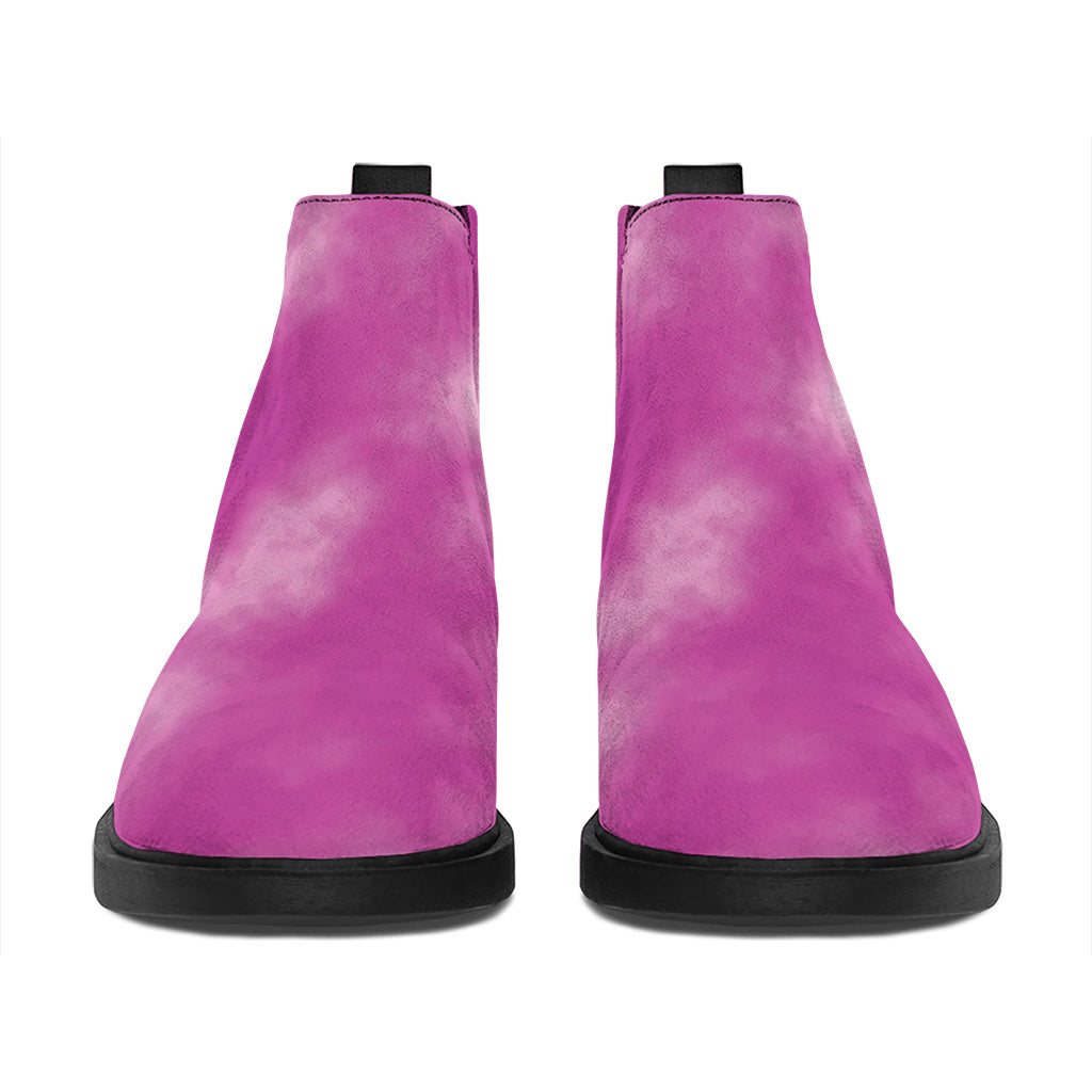 Pink Tie Dye Print Flat Ankle Boots