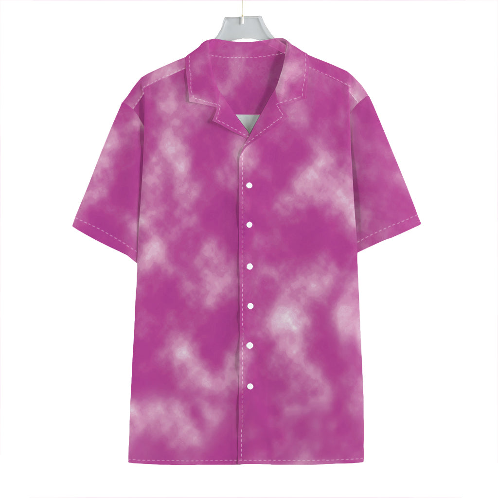 Pink Tie Dye Print Hawaiian Shirt