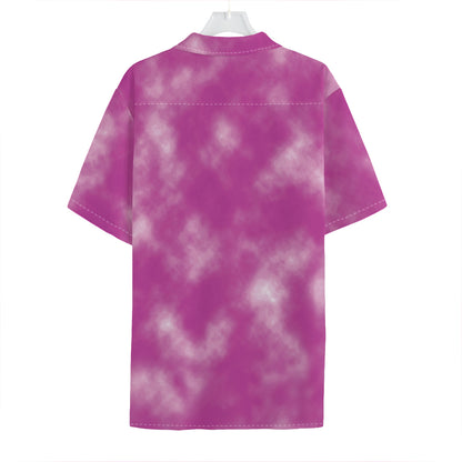 Pink Tie Dye Print Hawaiian Shirt