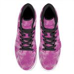 Pink Tie Dye Print High Top Leather Sneakers