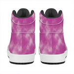 Pink Tie Dye Print High Top Leather Sneakers