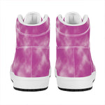 Pink Tie Dye Print High Top Leather Sneakers