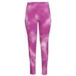 Pink Tie Dye Print High-Waisted Pocket Leggings