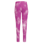 Pink Tie Dye Print High-Waisted Pocket Leggings