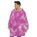 Pink Tie Dye Print Hoodie Blanket