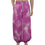 Pink Tie Dye Print Lantern Pants
