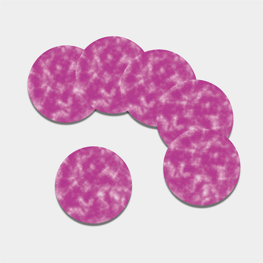 Pink Tie Dye Print Leather Coaster Set