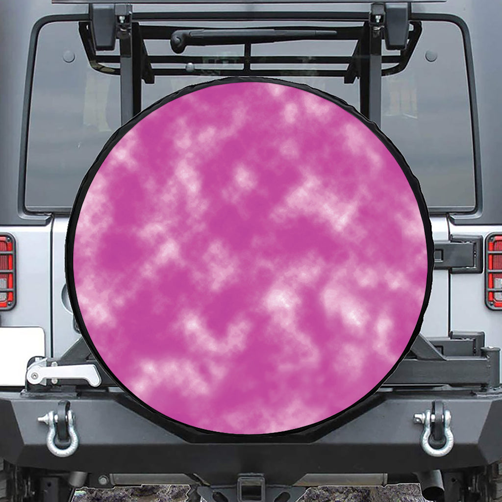 Pink Tie Dye Print Leather Spare Tire Cover