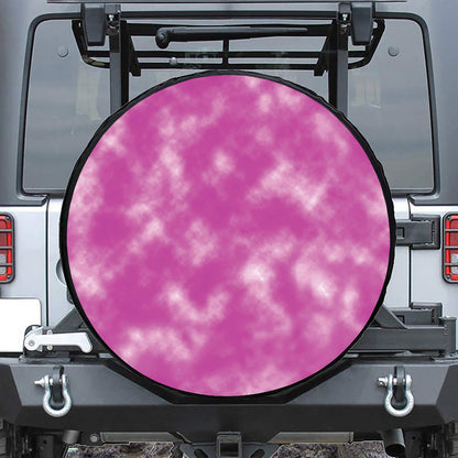 Pink Tie Dye Print Leather Spare Tire Cover