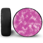 Pink Tie Dye Print Leather Spare Tire Cover