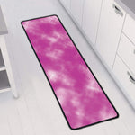 Pink Tie Dye Print Long Kitchen Mat