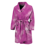 Pink Tie Dye Print Men's Bathrobe