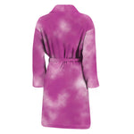 Pink Tie Dye Print Men's Bathrobe