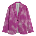 Pink Tie Dye Print Men's Blazer